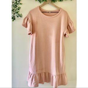 Ann Taylor Loft Sweatshirt Dress Blush Medium